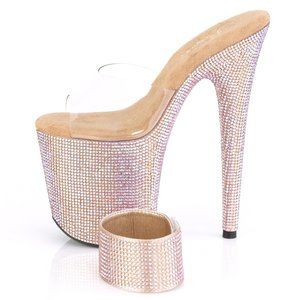 Rhinestone Platform Transparent High Heel Shoes